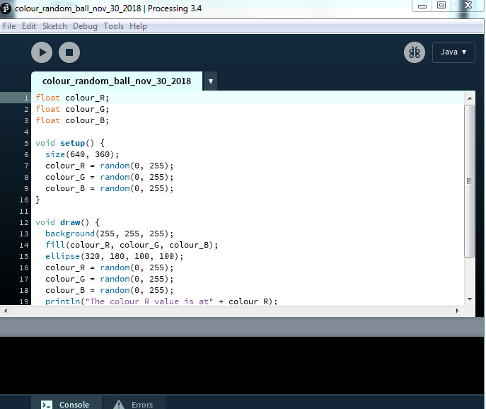 colour random code snip
